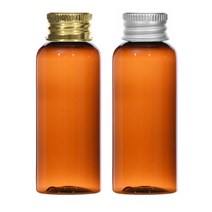 알루미늄캡 50ml 60ml 75ml 80ml 100ml 어메니티 공병, 1개, 50ml갈색용기 원형 골드캡