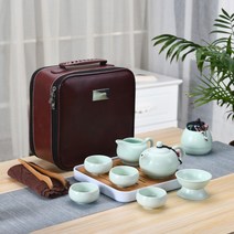 1인 다기 세트 여행용 휴대용 보이차 녹차 전통 찻잔 자사호 다도 대나무 차판 이효리, BI, 1개