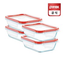 코렐 파이렉스 사각 프레쉬락 밀폐용기 473ml 4p세트, 단품