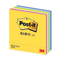 쓰리엠 파스텔 큐브노트 포스트잇 225매 CT-33, 파스텔 5색, 1개