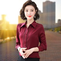 쉬폰 봄가을 새틴 여자 긴팔 2022 신형 고급감 블라우스셔츠