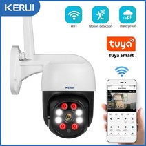KERUI Tuya wifi 무선 카메라 CCTV 야외 홈 보안 비디오 감시 실내외겸용, 1080P and 32GB Card _A | 미국 플러