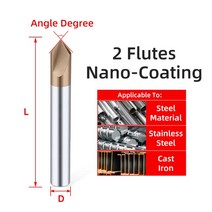 드릴 비트 카바이드 모따기 밀링 텅스텐 스틸 CNC V자형 라우터 2 및 3 엔드 120 °, 12.D3x50L - Coating-G 2F - 120, 12.D3x50L - Coating-G 2F - 120