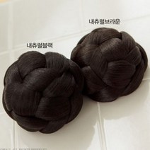 바보사랑 한복 올림머리 가발 낭자쪽머리.위그몰, 내츄럴블랙|중