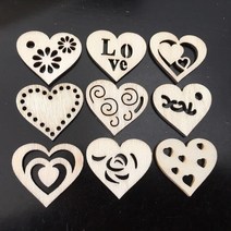 우드버닝 50PCS 3CM 미완성 우드 조각 나무 자연 꽃 컷 아웃 DIY 공예 그림 염색 불타는 받침, 02 B