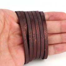 가죽 원단 인조가죽 가죽공예 자투리 부드러운 xcharms 1미터 x 5mm 플랫 pu 가죽 코드 앰프 밧줄 diy 보석 결과 액세서리 패션 보석 팔찌 재료 만들기, 다크 커피