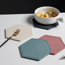 벨로비 육각형 실리콘 컵코스터 6P 블루, 단품