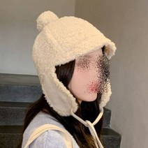 겨울 여성 털 귀달이모자 방한 트루퍼햇, 베이지