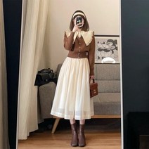 봄 뷔스티에 원피스 커플 시밀러룩 키작녀 여성옷 112017 봄 여성 의류 2022 새로운 홍콩 풍미 복고풍 세련된 프랑스 드레스 틈새 디자인 가벼운 친숙한 스타일의 정장