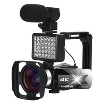 캠코더 릴리스 4k wifi 야간 투시경 56mp 내장형 필 라이트 터치 스크린 라이브, k1 회색 카메라 키트 2, 협력사, 128GB SD 카드