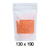 팩플러스 네모창화이트스탠드(지퍼형) 130x190 100매 / 네모창스탠드 / 투명창지퍼백 / 화이트지퍼백