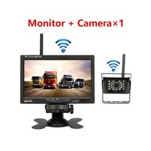어라운드뷰 후방 사이드 카메라 차량 무선 리버스 트럭 7인치 LCD 모니터 RV 트레일러 굴 삭 기 자동차 12V, 02 With One Camera