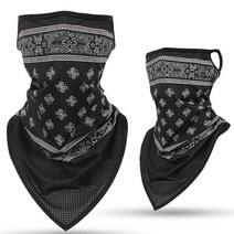 Joyce shop 오래달리기 페이즐 여름 쿨 냉 쿨링 햇빛가리개 피부보호 자외선차단 UV차단 냉감 버프 햇빛차단 자전거 등산 골프 오토바이 마스크 반다나, 블랙