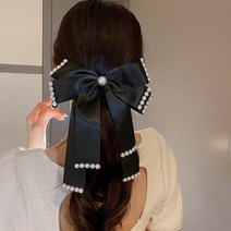 시디저니 빈티지 실키 베리빅 진주 큰사이즈 롱리본왕리본핀 (25cm*28cm)