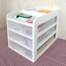 3단미니서랍장 책상소품 사무용품 화장대 소품정리함 플라스틱, 커버형