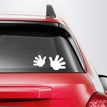 손바닥 모양 자동차 흠집커버 스티커 차량용데칼, 1개, 소형-화이트