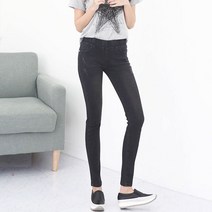 이노뱅크 1006 여자 허리밴딩 청바지 흑청 스키니 INO372B