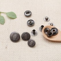 NEW 스프링도트단추 -블랙실버 15mm/17mm/20mm (10쌍1세트)