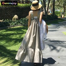 퀸앤조이 빅사이즈 플레어 바캉스 맥시 롱 나시 원피스***판매자 SSK무역***