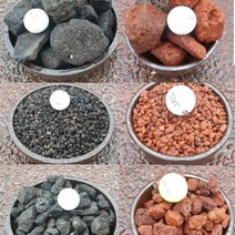 유림화훼자재상사 화산석 자연화산석화분마감재 가벼운돌 화산원석괴석유림화분 화산사(블랙) 4호(20~30mm) 1kg