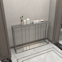 복도콘솔 폭좁은테이블 미니 현관 콘솔 철제 장식장, 100x20x75cm 블랙