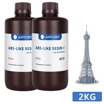 ANYCUBIC-ABS-Like Resin 3D 프린터 UV 레진 405nm LCD DLP 용 강력한 포뮬러 프린팅 정확도 최대 0.1mm A, 01 Grey 2 KG