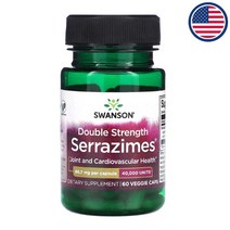 스완슨 더블스트렝스 세라펩타제 66.7mg 하이프로멜로오스 말토덱스트린 60식물성캡슐, 1개, 60개