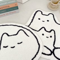 오드제이 부드러운 고양이발매트 거실 미니 사계절 동물러그