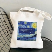 쇼퍼 반 고흐 Img 프린트 카와이 가방 하라주쿠 여성 쇼핑 가방 캔버스 쇼핑 가방 소녀 핸드백 토트 백 숄더 레이디 가방