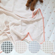 [바보사랑] 모모 체크 인견 블랭킷_4컬러