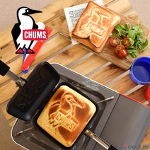 CHUMS 참무스 핫 샌드위치 쿠커 (주방 용품) Hot Sandwich Cooker 싱글 single 1 더블 (CH62-1180) 케이스 (CH60-3339) 로고 아웃 도어 캠프 요리 캐주얼 불소 수지 가공 조리기구 쿠킹 1
