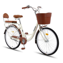 클래식자전거 여성 출퇴근 일본 로드 생활 가벼운 짐, 슈프림 블랙 실버 26인치