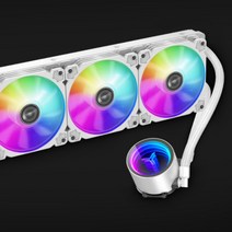 풍량좋은 강력쿨링 화이트 CPU 수냉쿨러(360MM) 컴퓨터 하이엔드 추천 오버클럭 워터