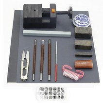 우드카빙키트 인감 스탬프 돌 조각 도구 끌/칼 세트 키트 15pcs 중국어 나무 침대, 01 as shown