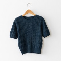 너랑나우리 여자 반팔 울 케이블 니트 12color