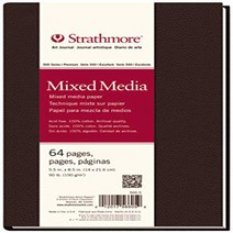 Strathmore (566-5 500 Series Hardbound Mixed Media Art Journal 5.5” x 8.5” White 32 Sheets, 1