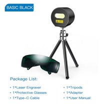 레이저각인기 3d 프린터 기 휴대 미니 laserpecker l1 금속 나무 가죽, 에, 베이직 블랙