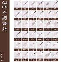 작업용 안료 유화나이프 튼튼한 분채 섞임방지 도구 민화 동양화 팔레트 화가, 36, 전자판 교육 동영상을 보내다