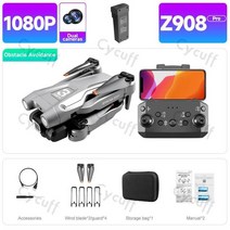 어린이 농업용 ufo드론 고급 촬영 Z908 프로 2.4G 와이파이 미니 드론 4K 프로페셔널 듀얼 카메라 지능, 04 Gray 1080P 1B
