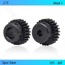 웜기어 베벨기어 톱니바퀴 Mod 1 피니언 기어 15T 18T 20T 24T 25T 30T 보어 5 6 8 10 12mm 45 스퍼 변속기, 10 1M-20T Bore 12mm_02 2Pcs
