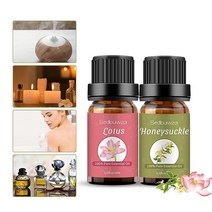 4팩 페퍼민트 유칼립투스 로즈마리 레몬그라스 에센셜 오일 세트 10ml - 아로마테라피 키트용 100 순수 천연, 꿀새클+연꽃
