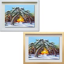 진품 / 국내 유명 작가 윤경식 화백 직접100% 그린 일출 해 소나무 물 그림 액자 풍수에 좋은 유화 풍경화 부자되는 생기 풍경 그림 큰 거실 현관 복도 침실 사업장 연화랑, 3번 그림