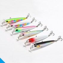 로켓베이트 슬림 농어 싱킹 미노우 루어 낚시 하드베이트, 22g, 02 차트레인보우