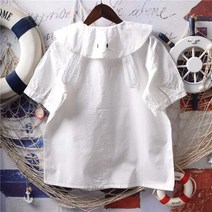 반팔셔츠 나비넥타이 토끼 귀 플랫카라 학원 무드 JK 유니폼 상의 여성 3035632593