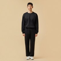 [JAJU/자주] 남 탄탄 스웨트 스트레이트 팬츠_블랙
