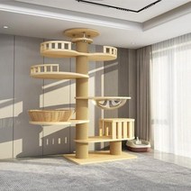 고양이캣타워 원목 캣폴 캣타워 맞춤형 고양이 등반 기둥 나무 애완 동물 장난감 게임 공원 가구 둥지 타워, 4M