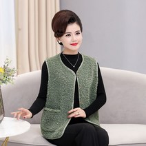 조끼 여성 봄 가을 겨울 캐주얼 자켓 따뜻한 대형 뚱뚱한 느슨한 선물 중년 어머니 노인