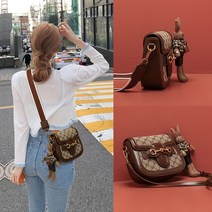 미니 크로스 숄더 백 휴대폰 가방 버킷백 초미니 손뜨개 핸드폰 가방 새들백