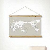 [바보사랑] 우드스크롤_90CmX60Cm-세계지도일러스트, 상세 설명 참조