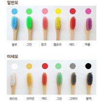 대나무칫솔 어른용 12P(12컬러 1세트) 미세모 /일반모 어린이용 10P(5컬러 2세트) 제로웨이스트 크레오, 어른용 12종 1SET